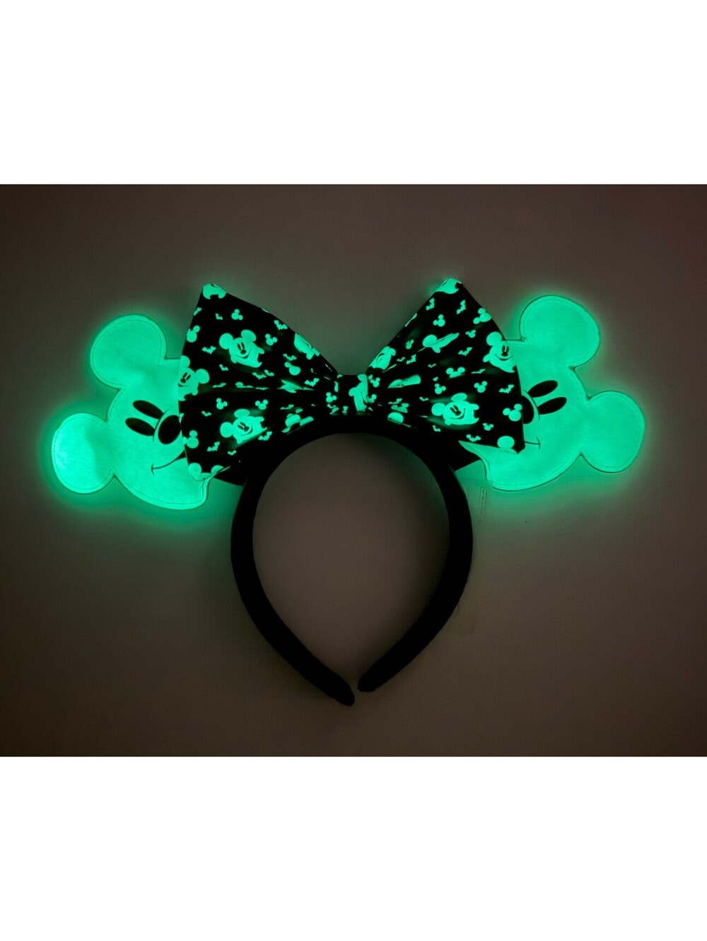 Disney Loungefly | Mickey Ghost Glow in the Dark Minnie Ears Headband